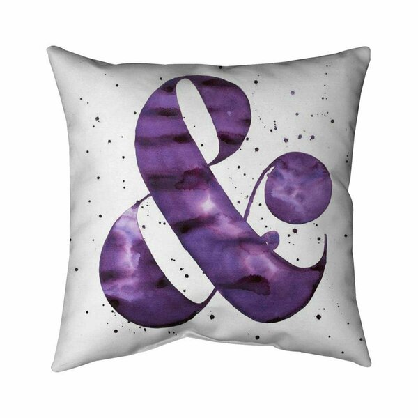 Begin Home Decor 26 x 26 in. Ampersand Purple-Double Sided Print Indoor Pillow 5541-2626-TY19